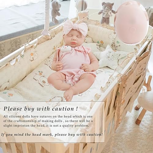 Miniatura 6 de Muñecas de bebé Reborn realistas de 18.5 pulgadas de cuerpo completo de silicona durmiendo bebé niña hecha a mano, detalles realistas del cuerpo
