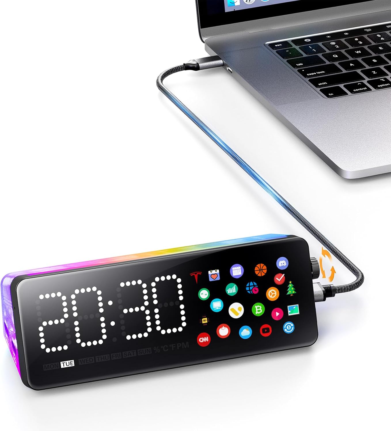 Laptop Docking Station (7-in-1), Docking Station with Screen, Multiple Built-in Apps, USB C Dock with HDMI 4K@60Hz, 90W Max Power Delivery, 1 Gbps Ethernet, USB C Hub for Mac/Dell/HP