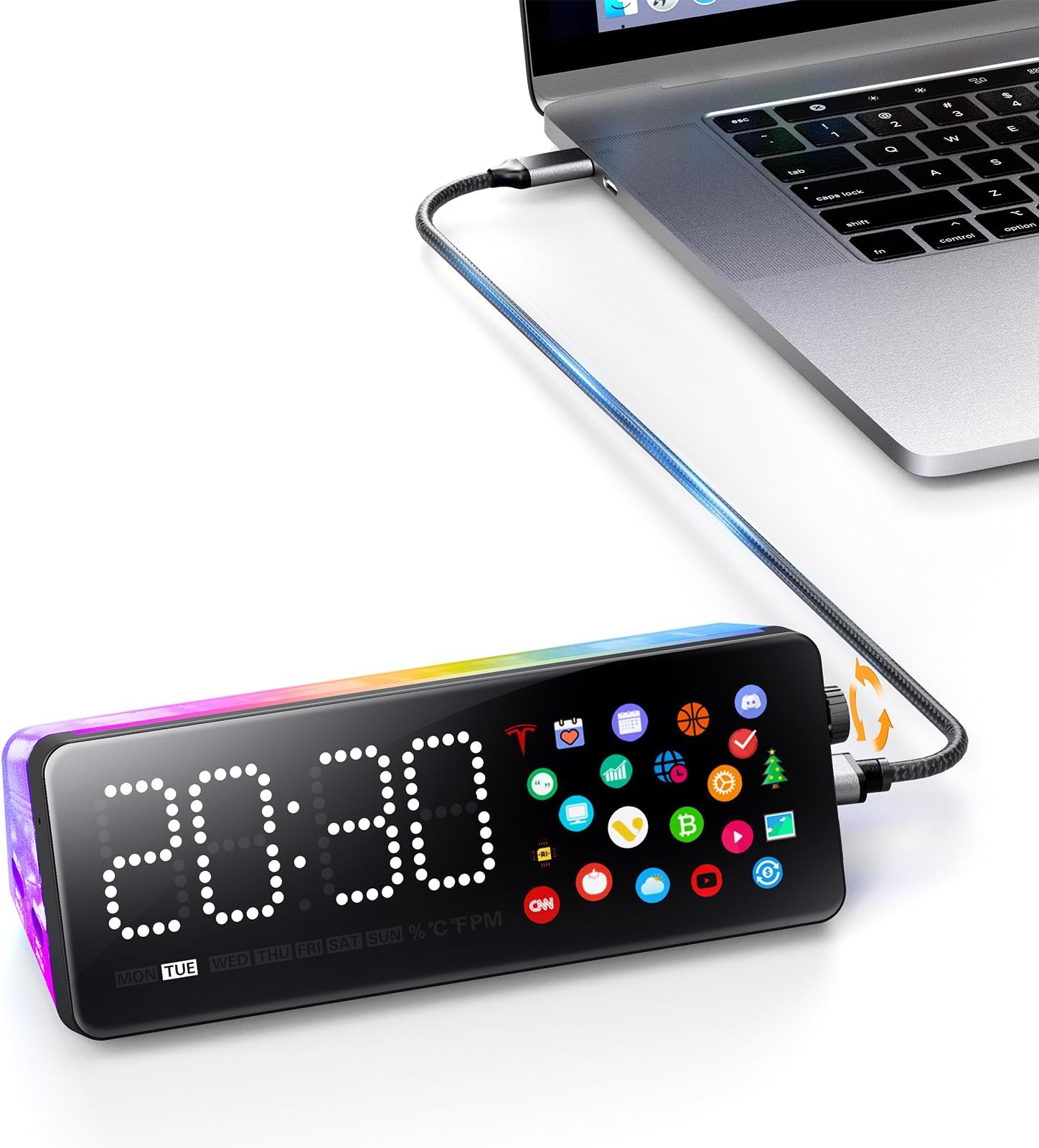 Laptop Docking Station (7-in-1), Docking Station with Screen, Multiple Built-in Apps, USB C Dock with HDMI 4K@60Hz, 90W Max Power Delivery, 1 Gbps Ethernet, USB C Hub for Mac/Dell/HP