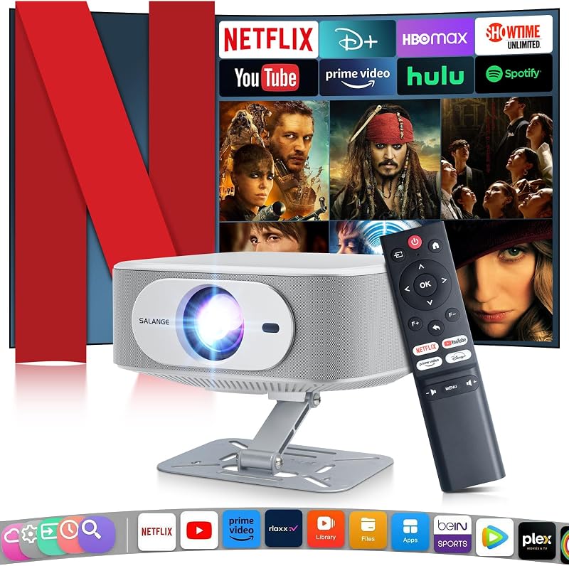 Salange P92Max Projektor Native 1080P 4K Támogatással WiFi Bluetooth Android 13 Netflix YouTube Beépített Alkalmazások