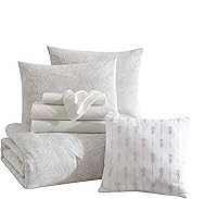 Vista 7 de Tommy Bahama - Juego de ropa de cama King de 8 piezas, edredón de algodón y sábanas con funda de almohada, decoración del hogar inspirada