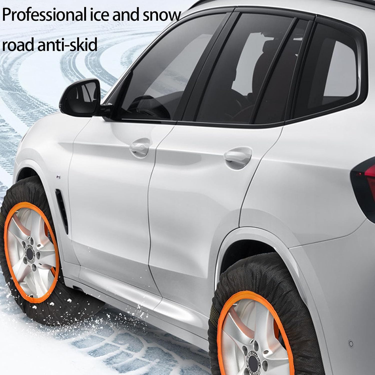 Generic Snow Socks For Tires, Snow Socks Set of 2, Tire Socks For Snow, Car Accessories for Car Sedan Coupe – Winter Travel Accessory Emergency Kit (M)