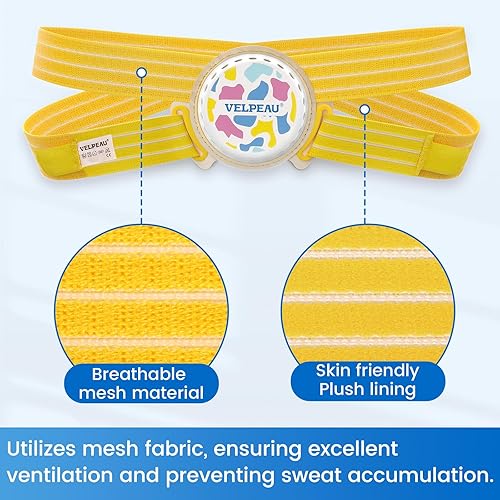 Miniatura 7 de Velpeau Cinturón de hernia umbilical para bebé recién nacido, antideslizante, con 3 almohadillas de compresión, banda para el ombligo, bragueta