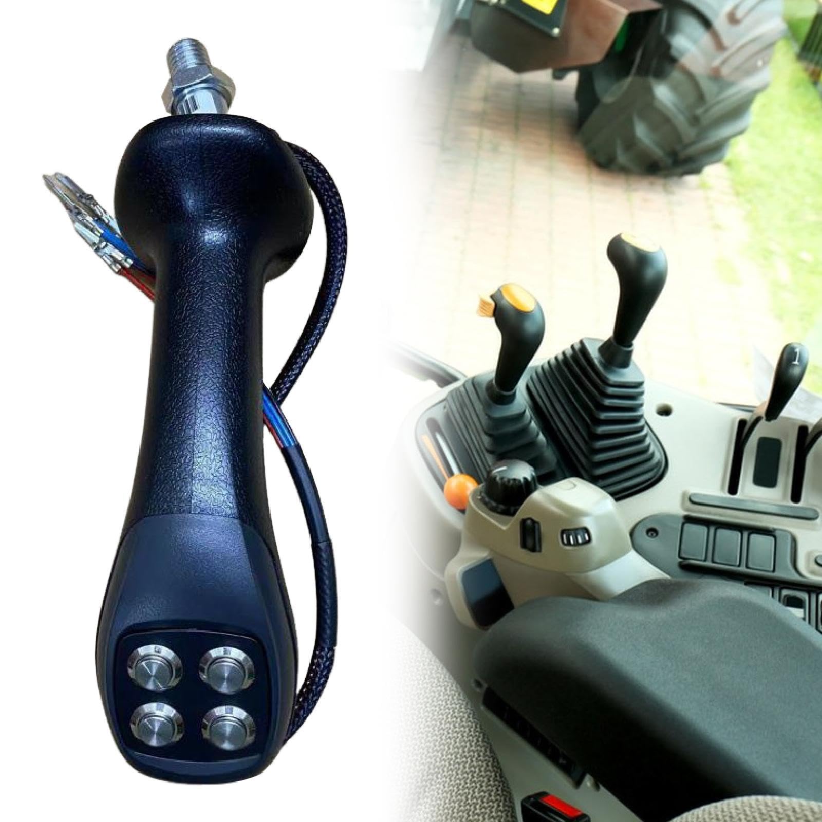 predolo Maniglia di presa a 4 pulsanti per escavatore gommato, maniglie del joystick dell'escavatore di ricambio, leva di controllo del pulsante della, per La Mano Sinistra