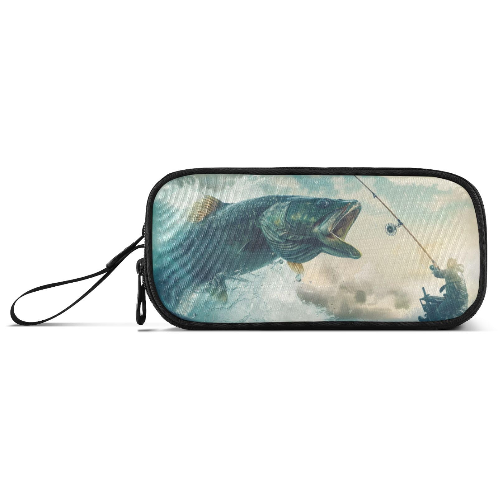 Go Fishing - Astuccio per matite per ragazzi e ragazze, grande astuccio con cerniera, grande capacità, per cancelleria, penne, organizer per bambini, adolescenti, adulti, scuola