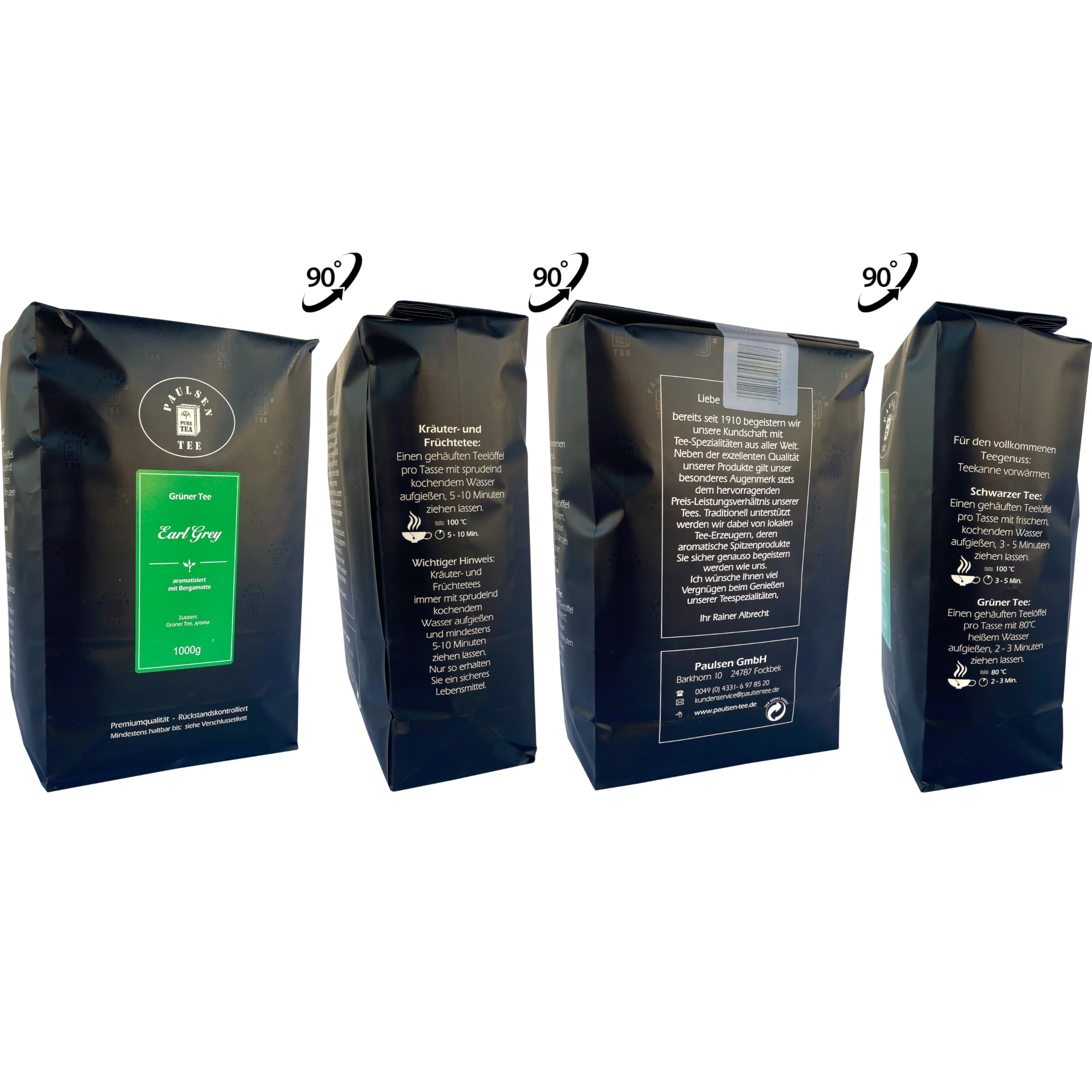 Paulsen - Earl Grey - grüner Tee - 1000g
