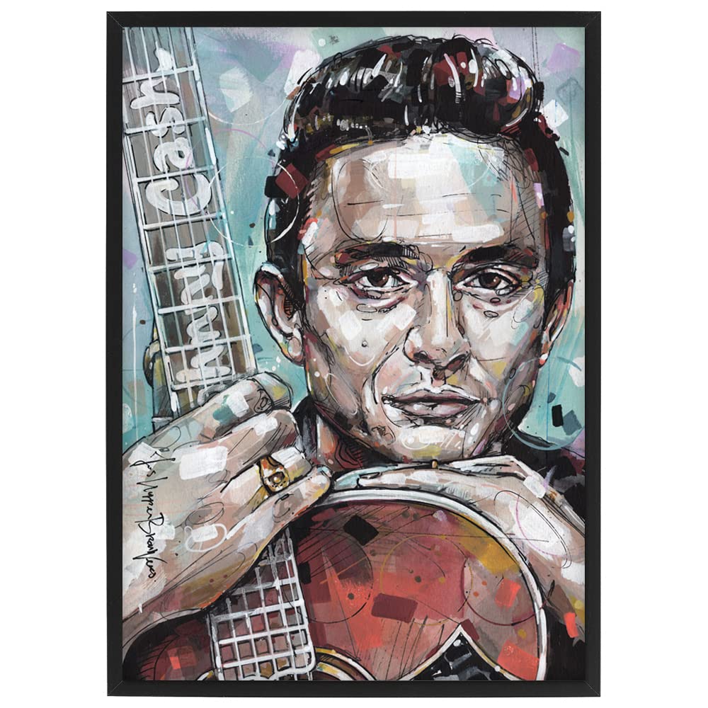 Johnny Cash 03 Poster 29,7 x 42 cm (A3) - Cornice e firmata