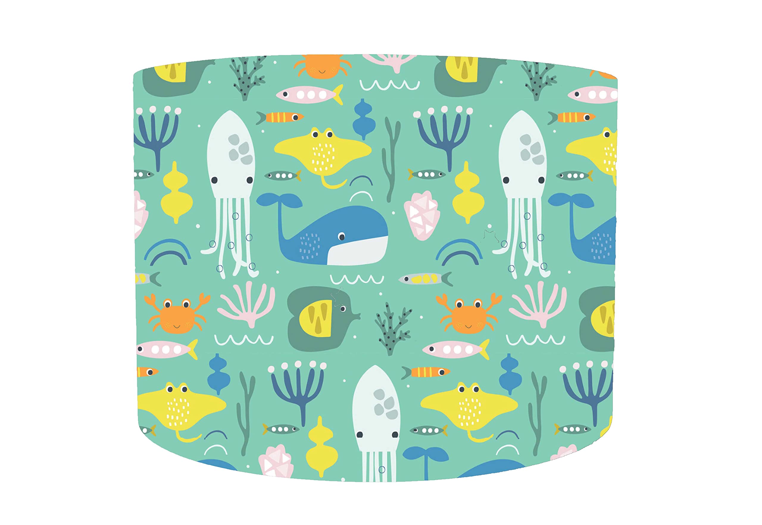 Leo & Cal, Under The Sea Light Shade, Choice of 20cm to 35cm Diameter, Underwater Nursery, Ocean Themed Baby Room, Children Ceiling Light, Nautical Bedroom Theme, Green Table Lamp