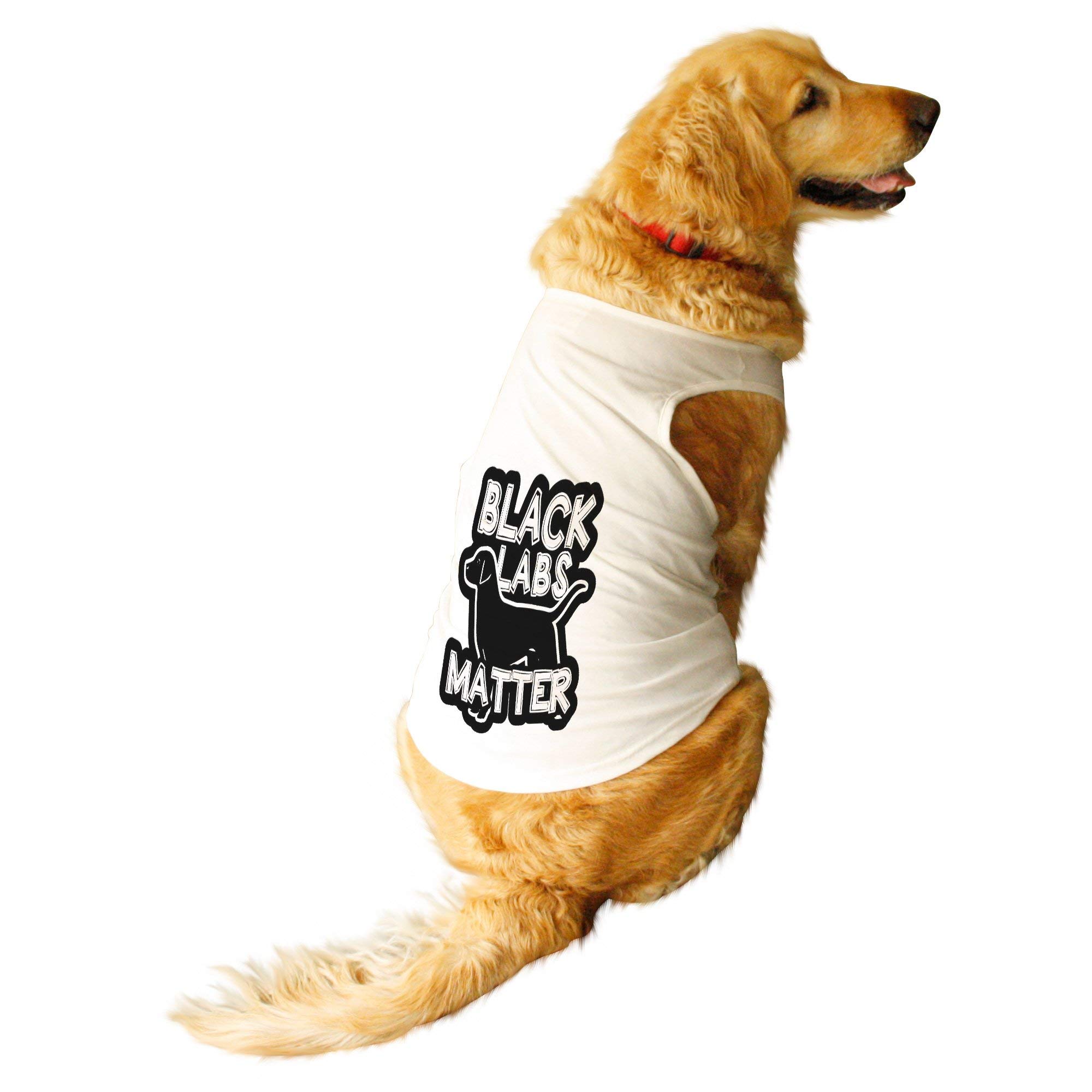 Ruse.Pet Black Labs Matter Round Neck Sleeveless Vest Tank T-Shirt/Tees for Dog Clothes Summer Apparel./Large (Full Grown Desi/Stray, Doberman etc.) / White (B07S7QW9JV) Amazon Price History, Amazon Price Tracker