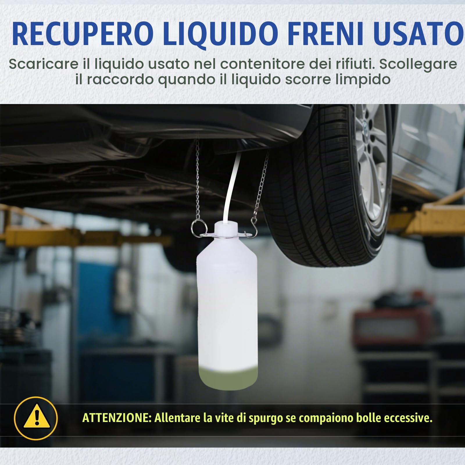 MRCARTOOL Kit di spurgo Freni Manuale da 3 l, Kit spurgo Liquido Freni automobilistico spurgo a Pressione Manuale con estrattore di Liquido Freni da 1 l e 4 adattatori per cilindri E20 per Modelli
