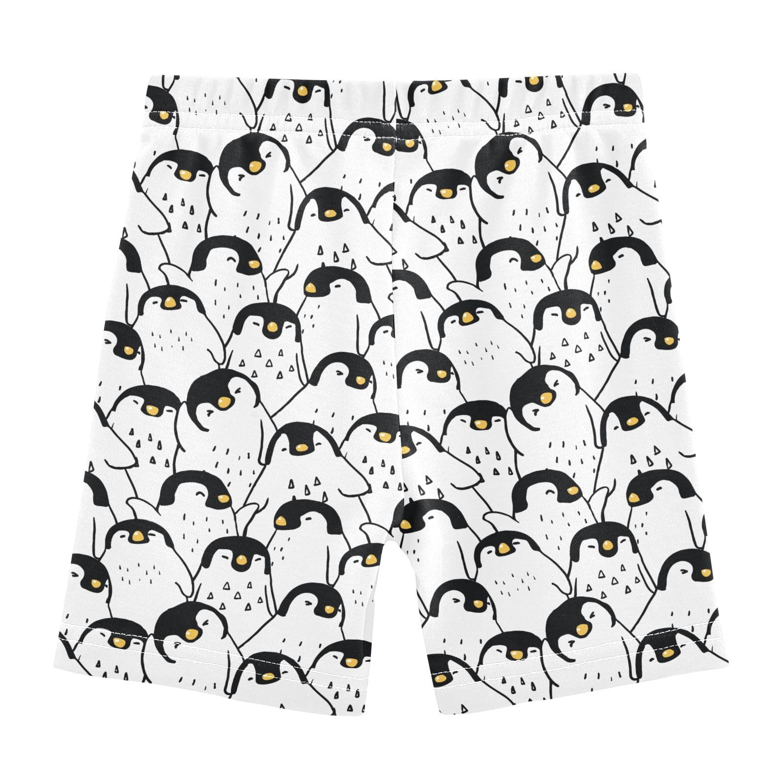 JHKKU Girls Penguin Shorts Cotton Cartwheel Bike Kids Biker Under Dress Dance Short Girl Clothes 5T