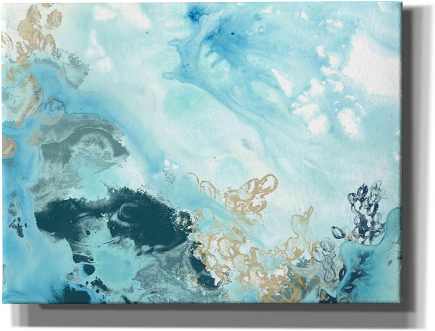 Epic Graffiti 'Aqua Wave Form II' by June Erica Canvas Wall Art, 16"x12"