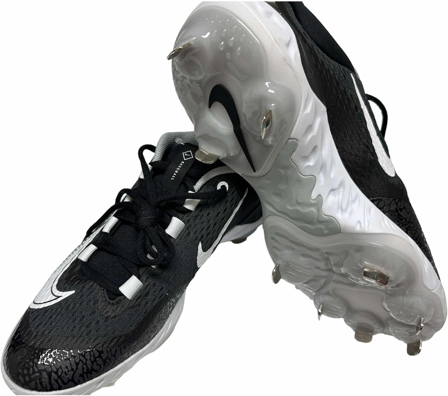 Nike Men's Alpha Huarache Elite-4 Low Baseball Softball Cleats Shoes Black/White/Dark Smoke Grey #DJ6511-011 - Size Men's 7.5