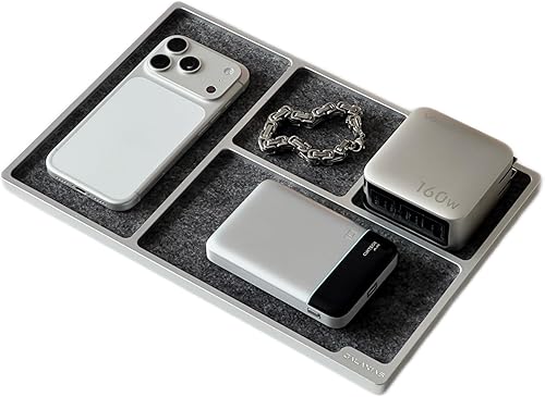 Galaxias Bandeja de almacenamiento para cajones de escritorio, caja de almacenamiento para hombre, hecha de aluminio, un hermoso accesorio de