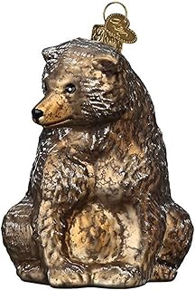 Old World Christmas Vintage Bear Glass Blown Ornament for Christmas Tree, Handcrafted Holiday Decoration,