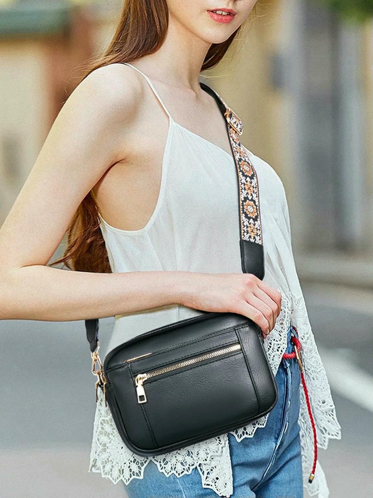 Modna damska torba crossbody z zamkiem błyskawicznym, torba na ramię ze skóry PU na co dzień, modna wszechstronna wysokiej jakości torba na codzienne dojazdy do pracy