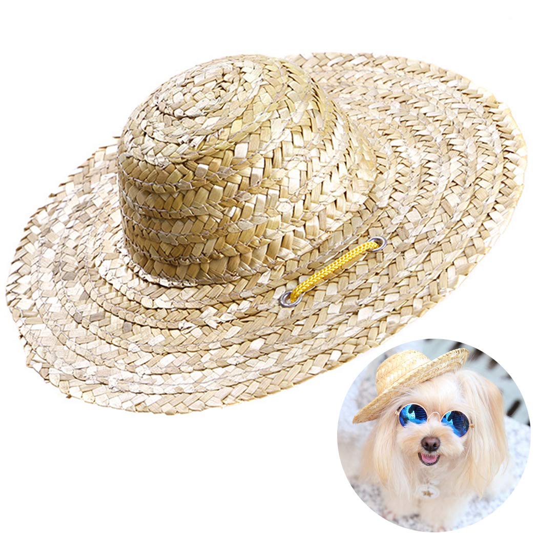 Legendog Dog Straw Hat Handmade Straw Woven Dog Hat Pet Supplies Dog Sun Hat for Cat Dog (B086TYR1SS) Amazon Price History, Amazon Price Tracker