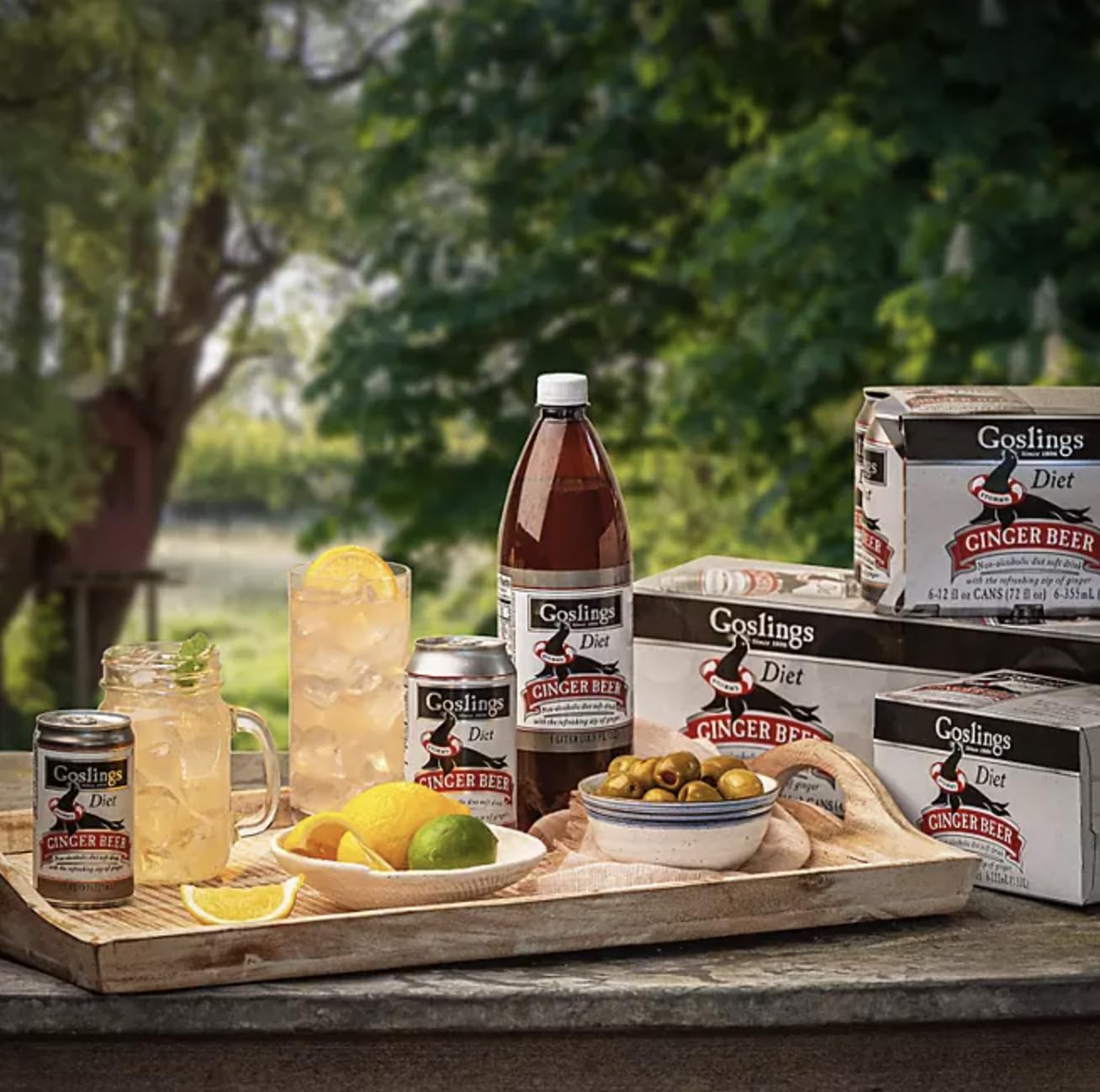 Goslings Diet Ginger Beer Cans of 12 fl oz Each | Ginger Beer Sugar Free For Moscow Mule And Mixers For Alcoholic Drinks (18)