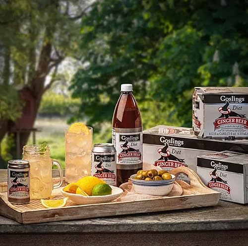 Miniatura 6 de Goslings Latas de cerveza de jengibre Diet de 12 onzas líquidas cada una  Cerveza de jengibre sin azúcar para Moscú Mule y mezcladores para bebidas
