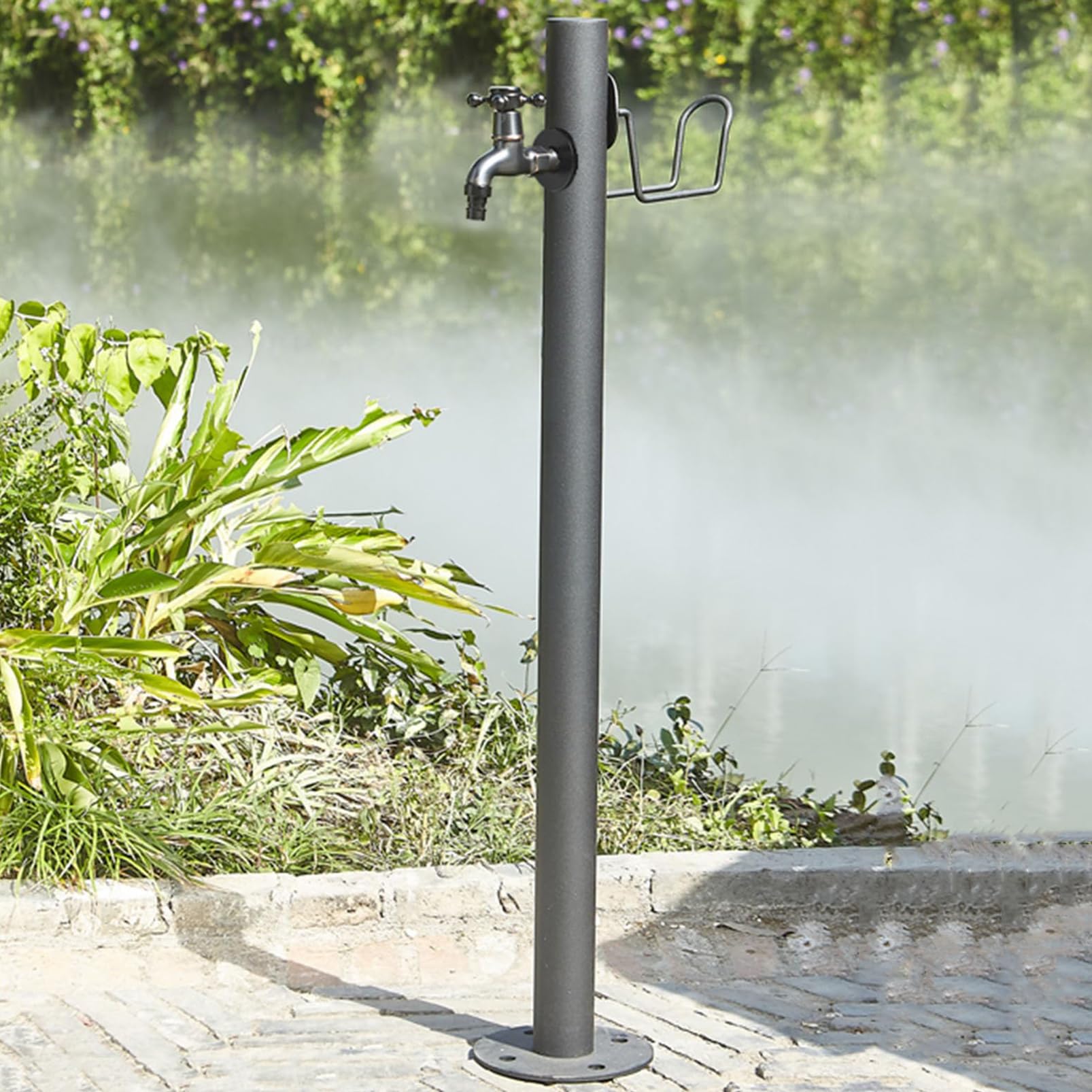 WOTZOV Freestanding Garden Water Column With Faucet, Floor Mounted Water Tap, Freestanding Hose Stand, Vertical Garden Water Column, Fountain For A Beautiful Garden Space，A 13CM×86CM