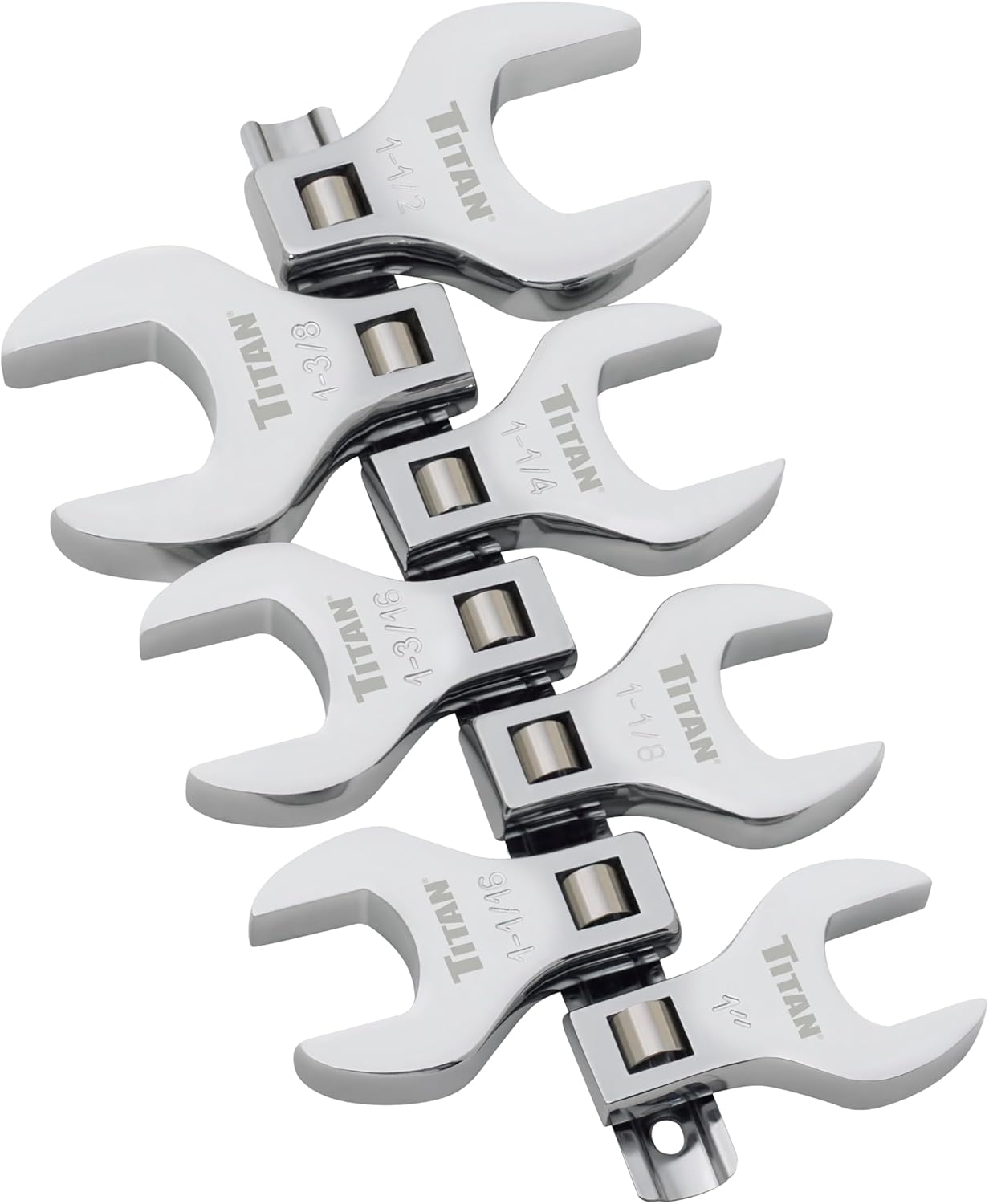 Titan 17670 7-Piece 1/2-Inch Drive Metric Jumbo Crowfoot Wrench Set