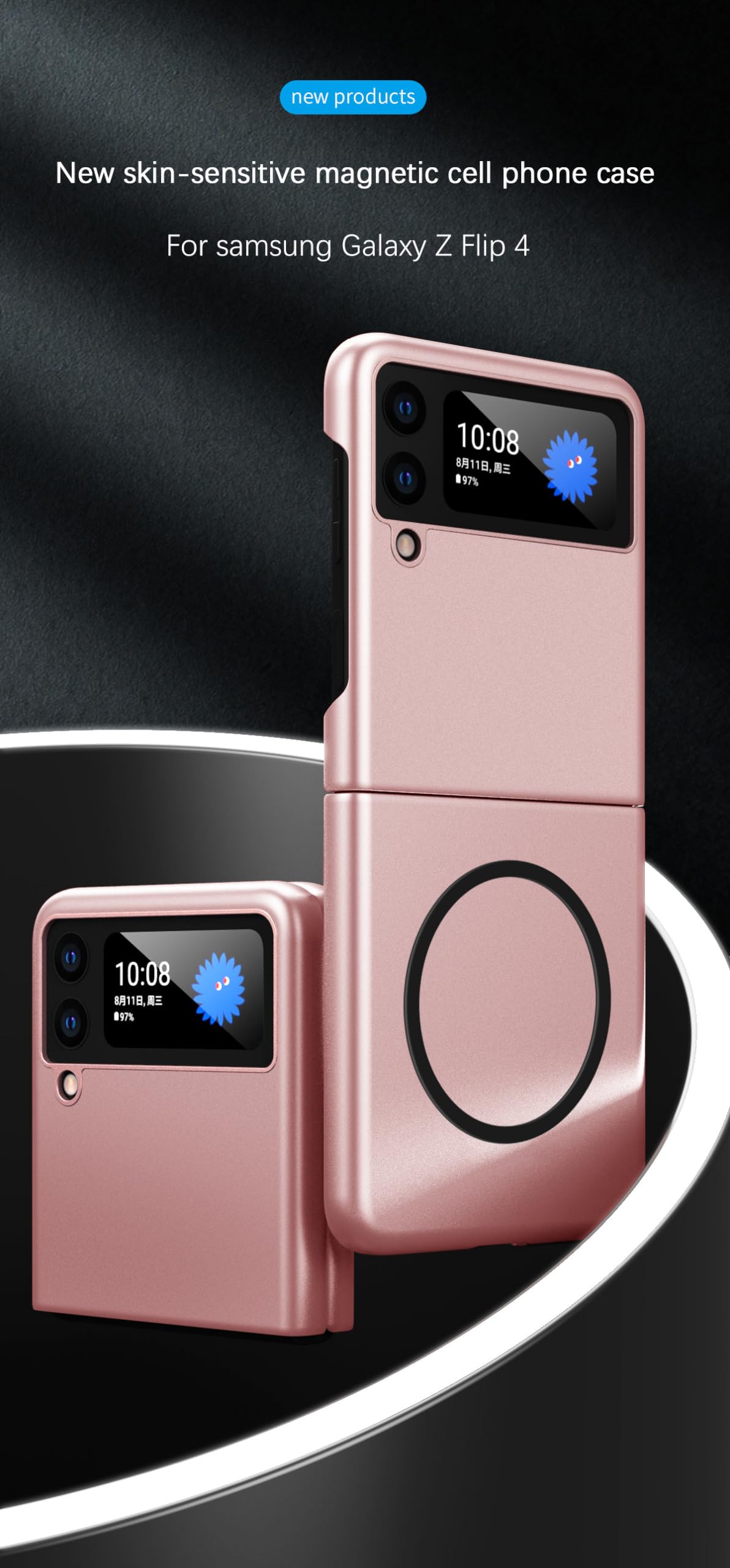 MRRSIWEI Phone Case for Samsung Galaxy Z Flip 3 Compatible with Magsafe, Slim Fit Hard PC Shookproof Anti-Drop Protective Case Cover for Samsung Galaxy Z Flip3 5G- Scrub Purple