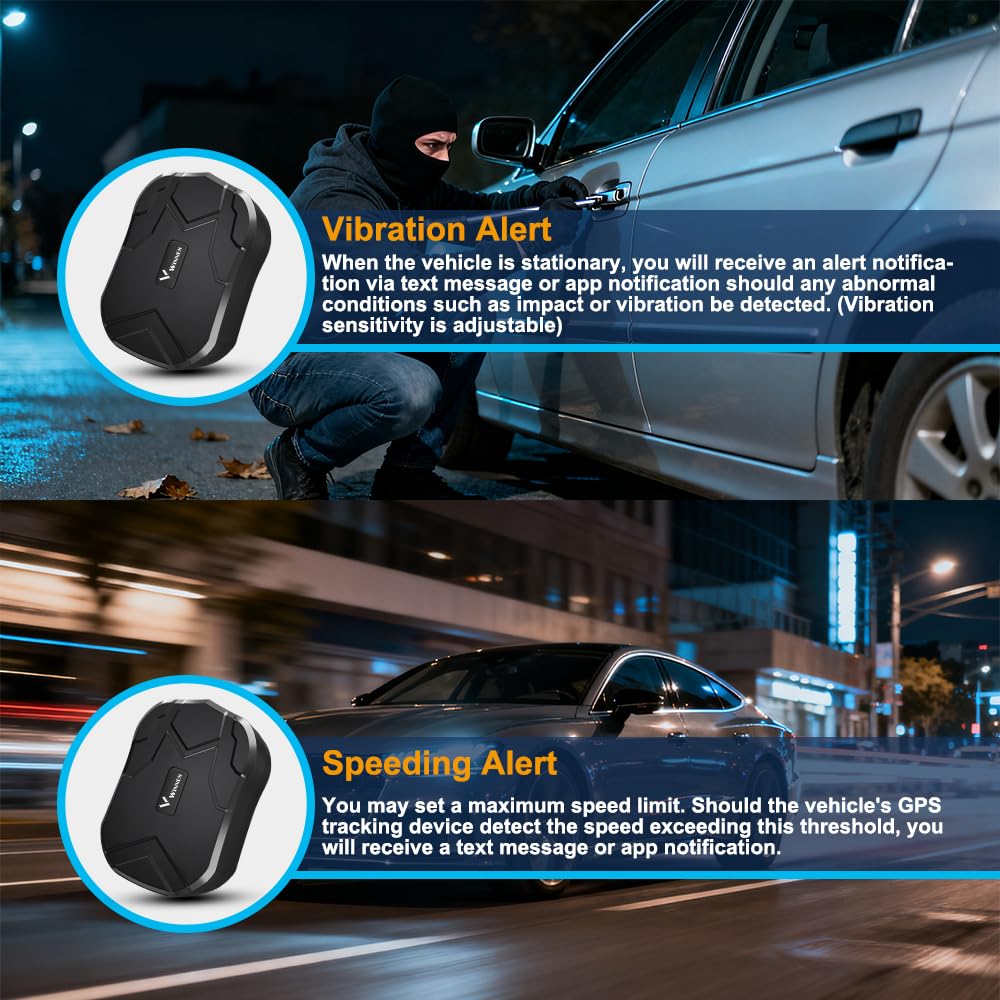 Winnes 4G GPS Tracker per Auto Localizzatore GPS con SIM Integrata Magnetico Batteria 20000mAh Impermeabile IP67 Anti-Furto,Geo-Fence,App Tracking in Tempo Reale,Basso Canone Mensile