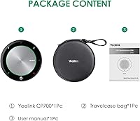 Vista 7 de Yealink Altavoz Bluetooth Micrófono de conferencia Equipos Certificado CP700 USB Full Duplex Algoritmo de reducción de ruido Oficina en casa 360°