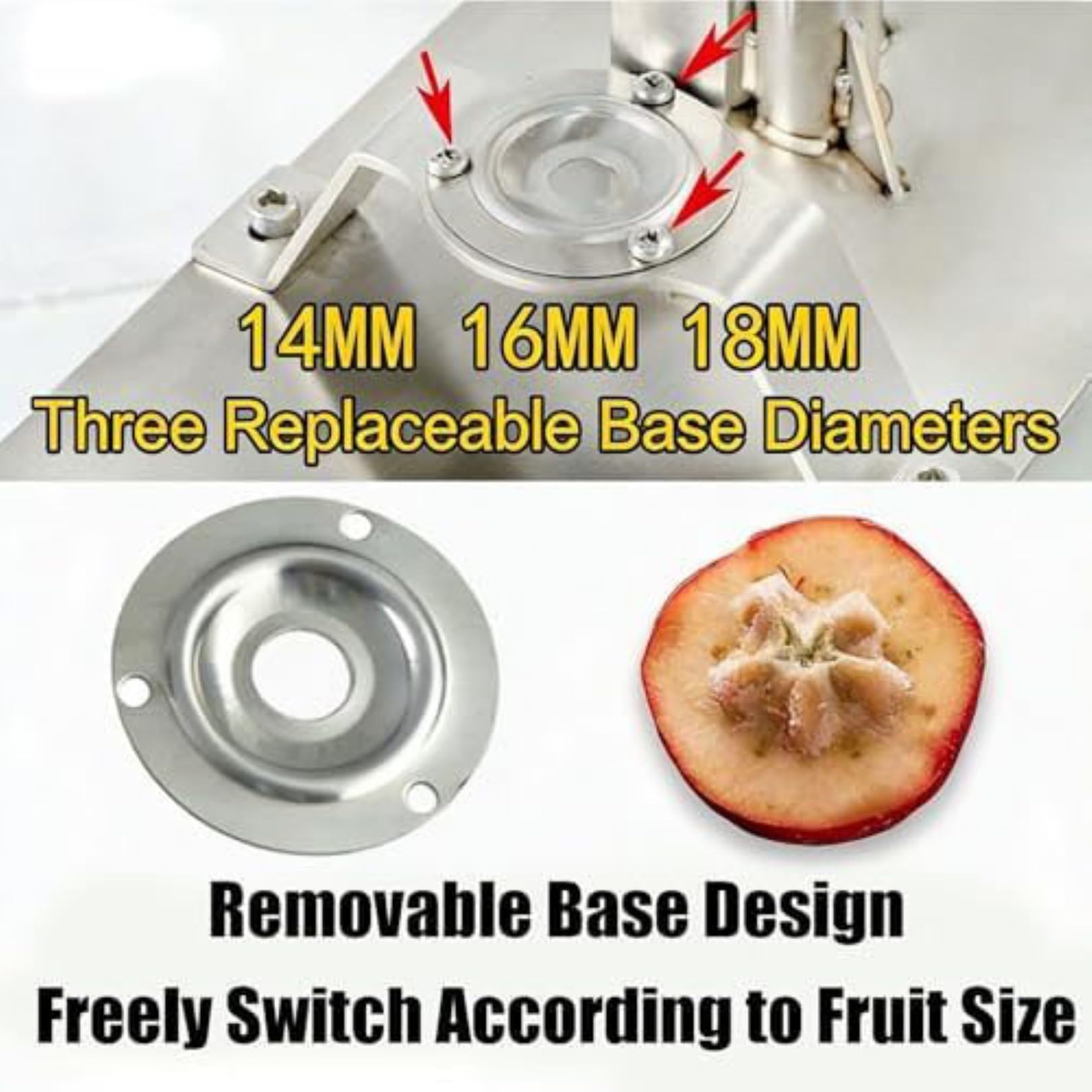 Herramienta de descorazonador de espino, descorazonador de frutas de acero inoxidable resistente con cuchillas reemplazables, mango antideslizante, utensilio de cocina fácil para un descorazonado