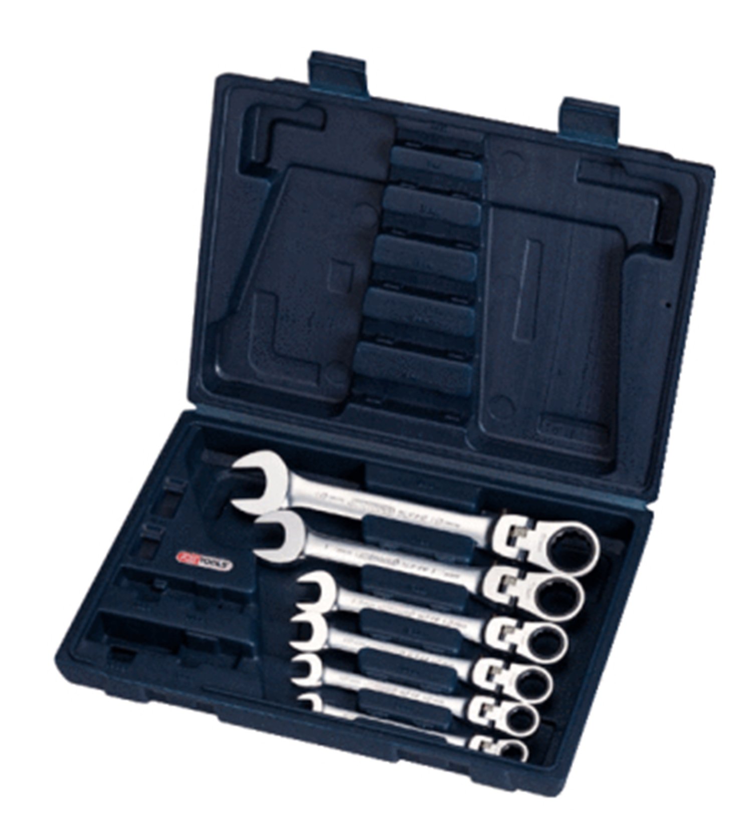 KS Tools 503.4859 Gear+ Flex Head Comb Spanner Set (6 Pieces), Chrome