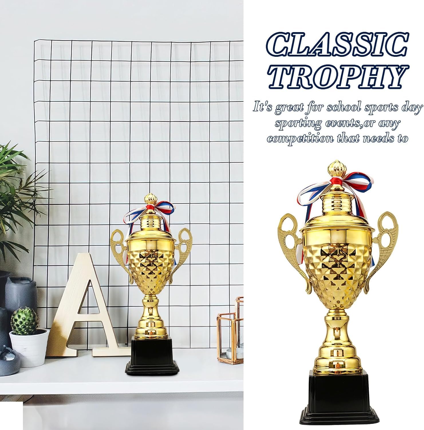 LYCN Trofeo vincitore d'oro, trofeo di Coppa grande 37 cm per tornei sportivi, competizioni, cerimonie e feste