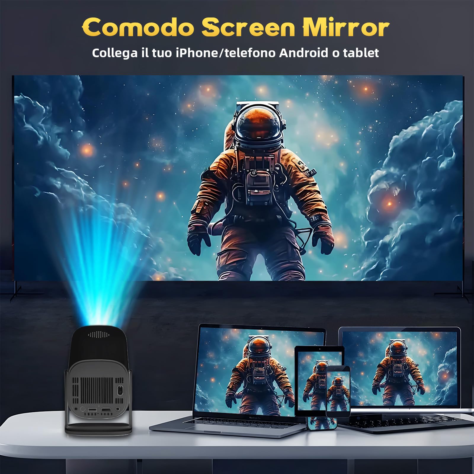 Console di gioco P30Ultra 4k, proiettore di videogiochi con 2 Controller Wireless, emulatori incorporati 36000+ Games 14, telecomando Bluetooth Voice, nero