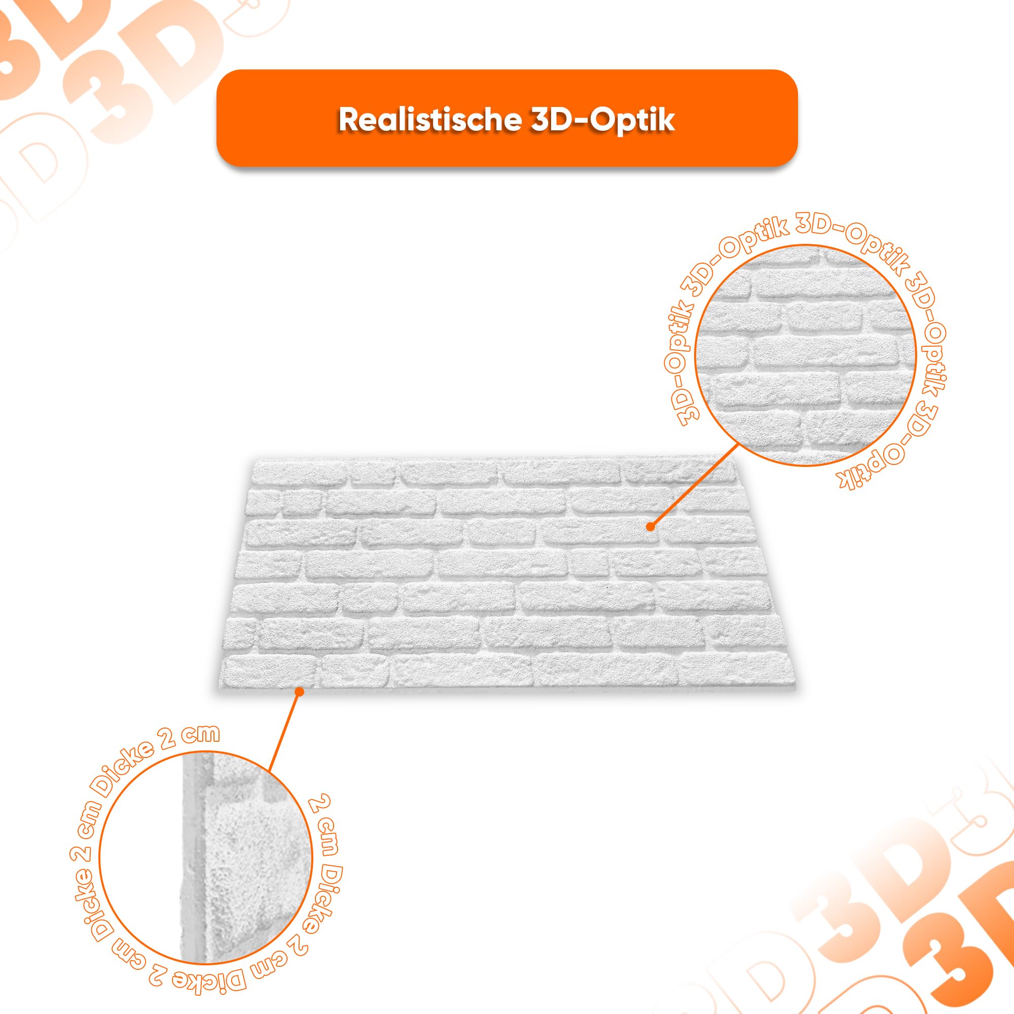 IZODEKOR 3D Wandpaneele Steinoptik | 50x100x2 cm | Styropor Wandverkleidung Steinoptik aus EPS für Innen- und Außenbereiche | Wasserfest | Inklusive Styroporkleber | SL-1713