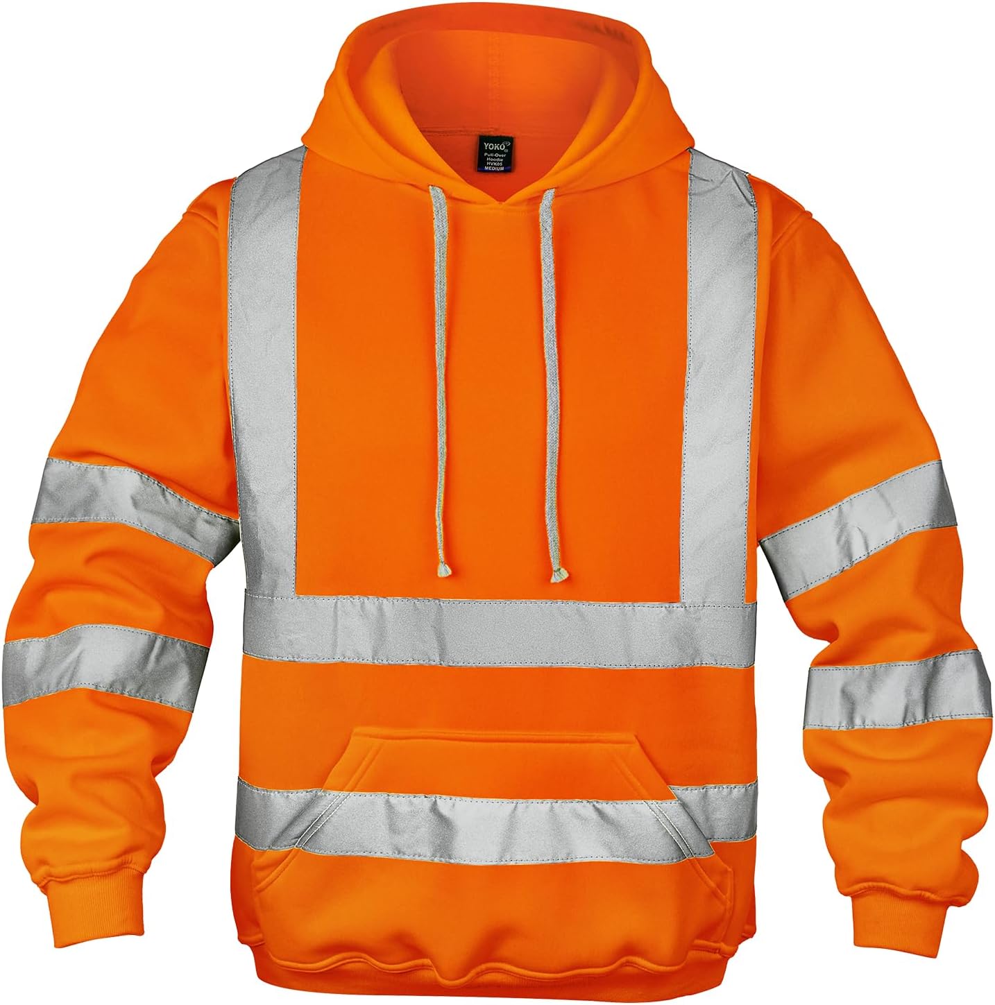 wefeyuv Hi Vis Men's Solid Color Reflective Visibility Sweatshirts Pullover