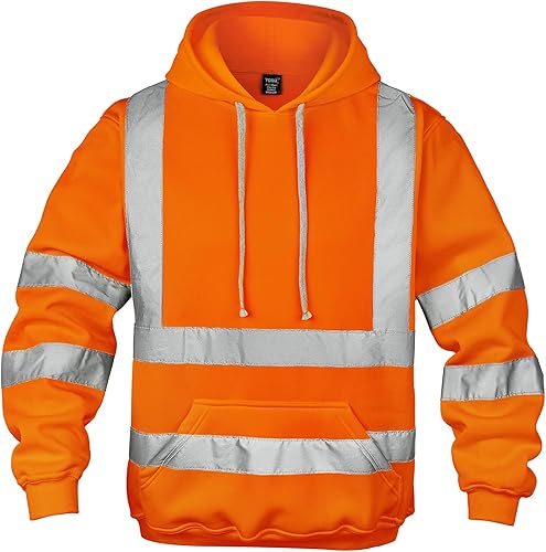 wefeyuv Hi Vis - Sudaderas de visibilidad reflectante de color liso para hombre