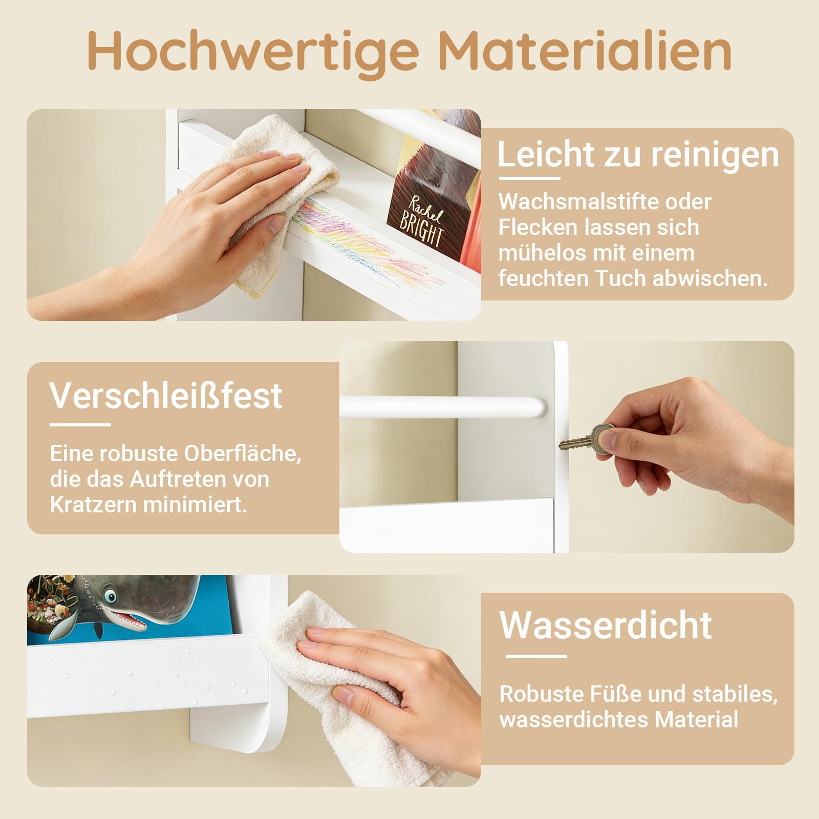 SoBuy Kinder Bücherregal Wandregal 80x118x12 cm für Kinderzimmer