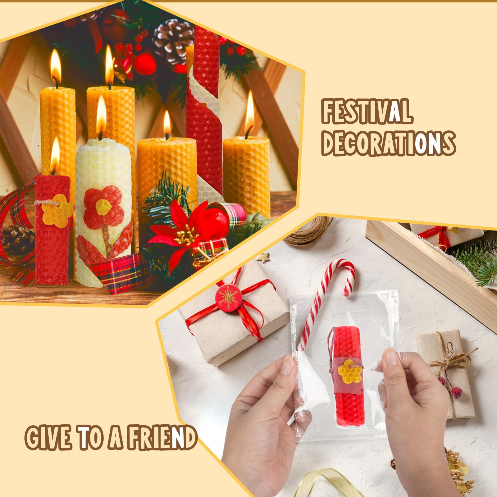 YOOHBERRYS Bienenwachsplatten Set - 18 Stück Für Kerzen DIY