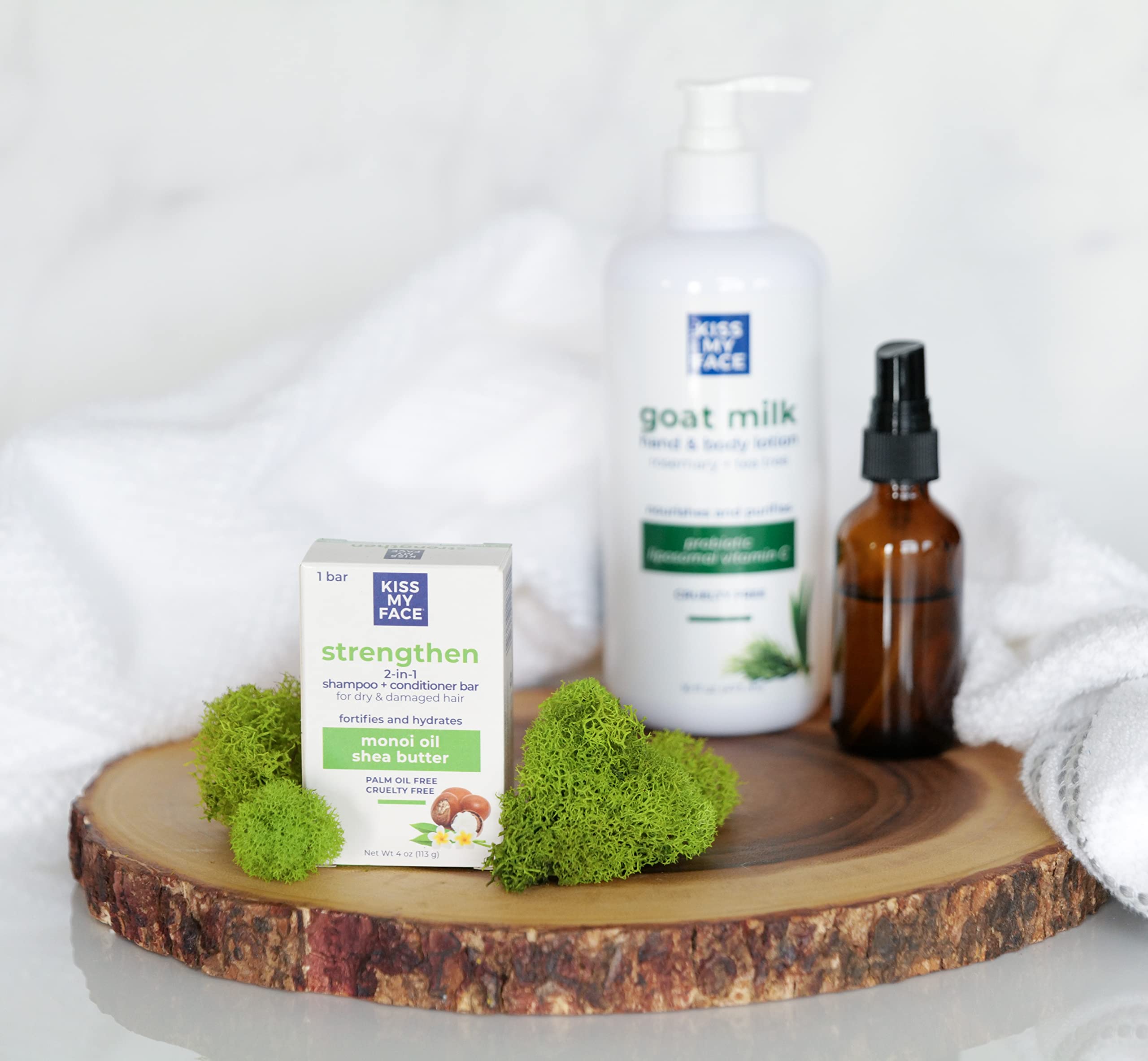 Amazon.com : Kiss My Face 2-in-1 Shampoo + Conditioner Bar, Strengthen -  for Dry, Dull and Frizzy Hair : Beauty & Personal Care