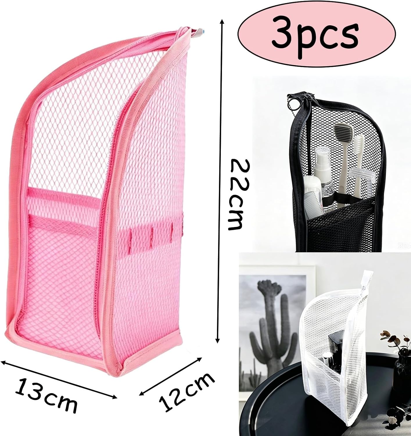 3 Pcs Standing Toiletry Bag for Travel Portable Travel Toiletry Bag