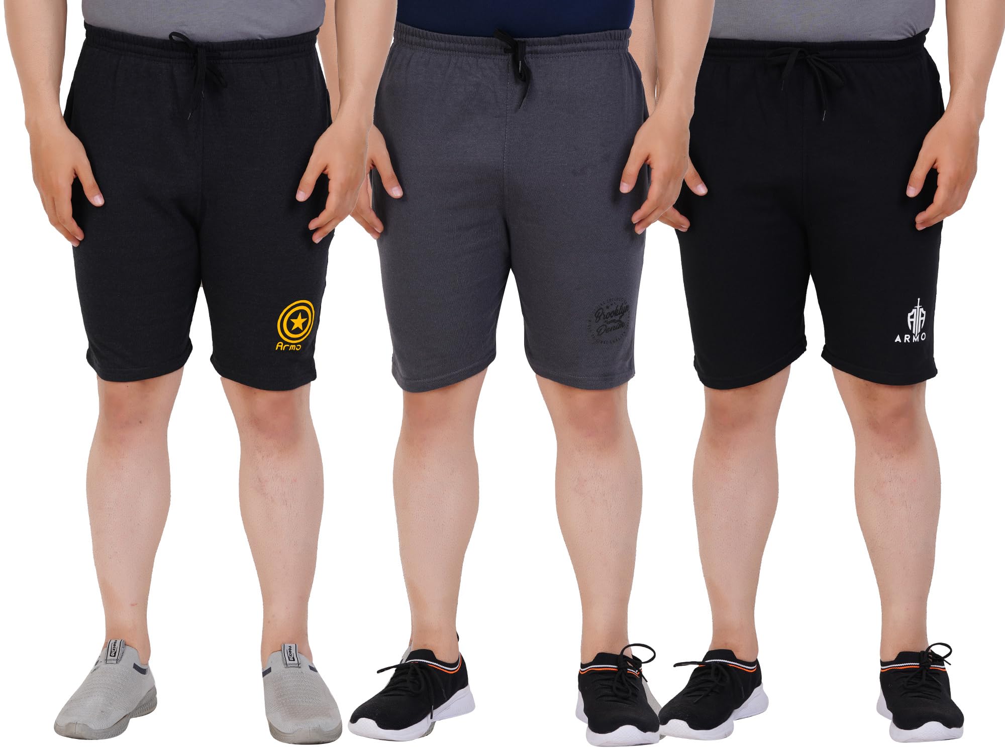 Men's Cotton Shorts – Pack of 3 | Stylish Gym, Sports & Casual Wear for Men Multicolor-image-11