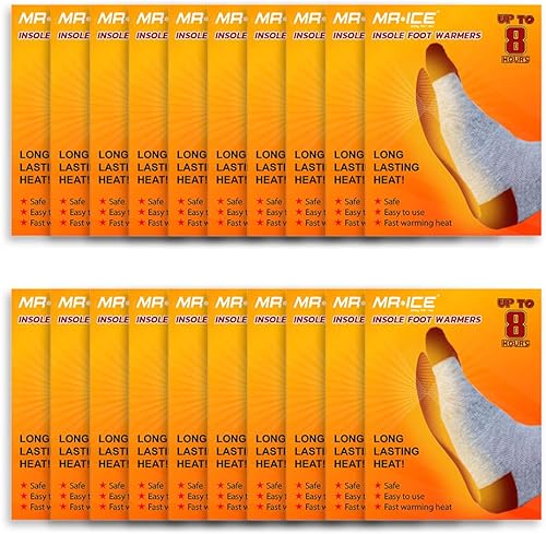 Miniatura 29 de MR.ICE - Calentadores de pies, de plantillas y corporales, desechables, con parte trasera adhesiva, parche de calefacción que se activa por aire