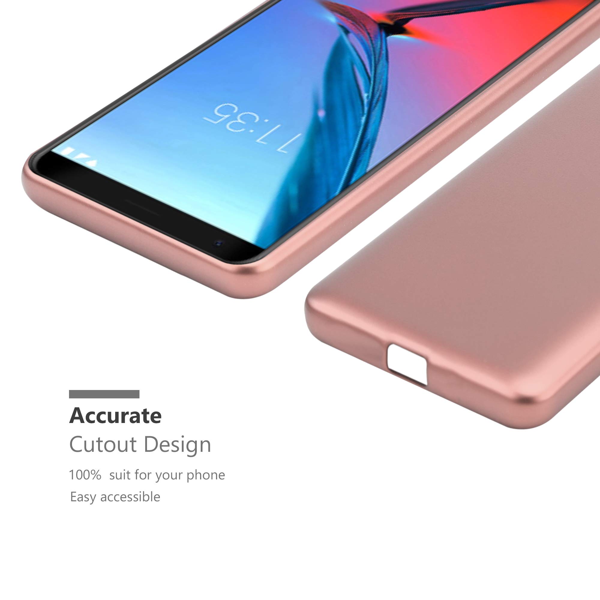 Cadorabo Hülle Für ZTE Blade V8 – TPU Silikon Case In Pink, Frost Design, Kratzfest & Rutschfest Mit Rundumschutz