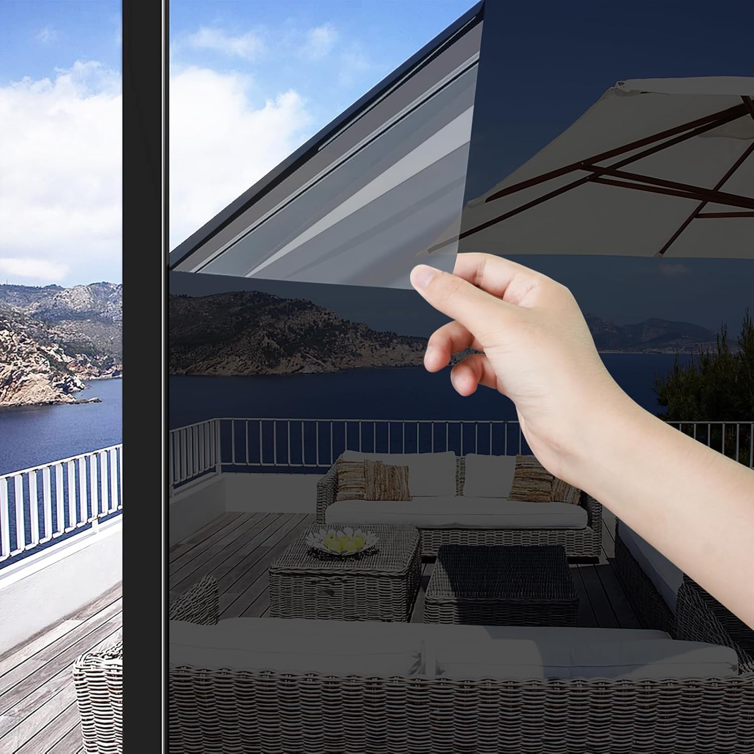 Sonnenschutzfolie für Fenster Folie Fenster Sonnenschutz UV Fensterfolie Sonnenschutz innen UV Sichtschutzfolie Fenster Folie Blickschutz, Spiegel Fensterfolie