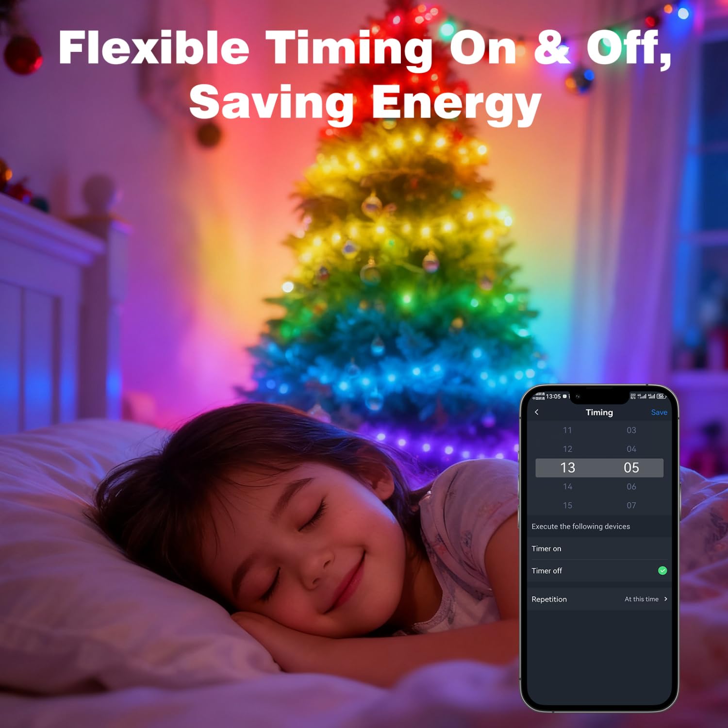 Aigostar RGBIC Smart Lichterkette, 20M 200 LEDs Bluetooth Lichterkette, Musik-Sync, Individuelle Farbsteuerung, 39 Dynamische Effekte, 150+ Szenen, Wasserdicht IP44 für Innen- und Außenbereich 2Pack