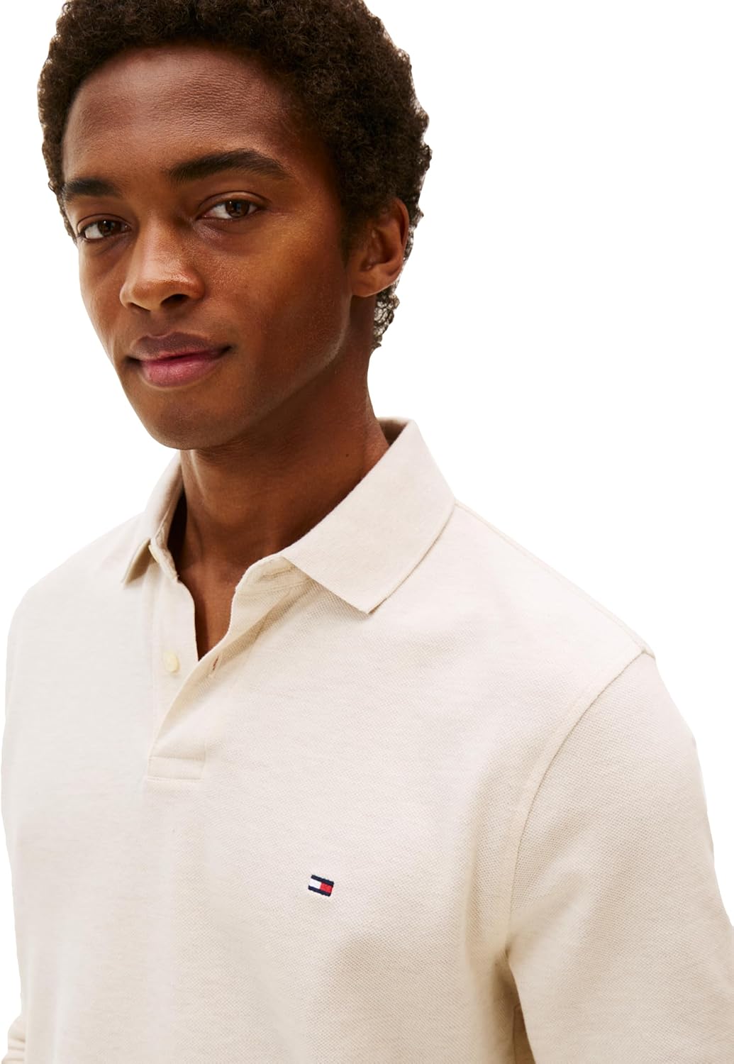 Tommy Hilfiger Mens Long Sleeve Polo Shirts in Regular Fit with Stretch and Organic Pique Cotton - Image 2