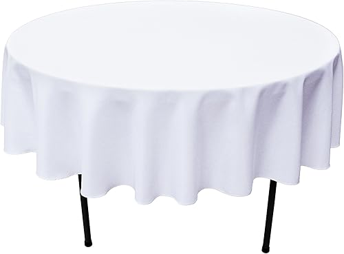 GEFEII Mantel redondo de poliéster sólido de 70 pulgadas, color blanco para cocina, fiesta, restaurante, banquete, comedor, mesa de bufé, decoración