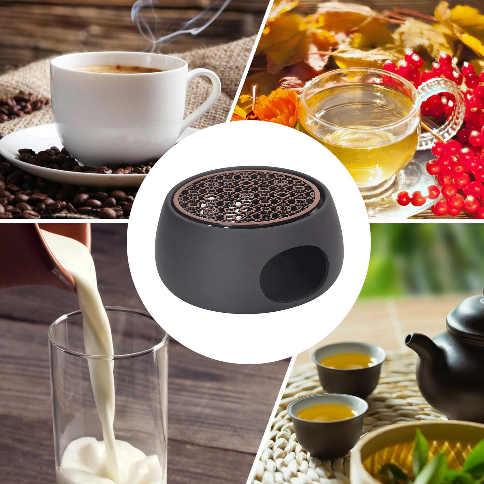 Keramik Teekannenwärmer Mit Teelicht | Eisenmatte & Kerzenhalter | Für Tee & Kaffeewärmer