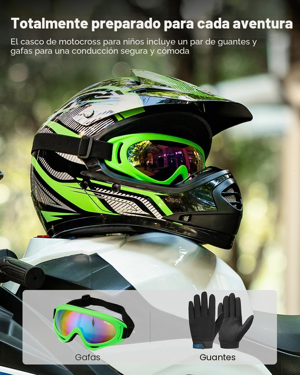 ILM - Casco de motocross para niños, para motocross, todoterreno, aprobadas por DOT