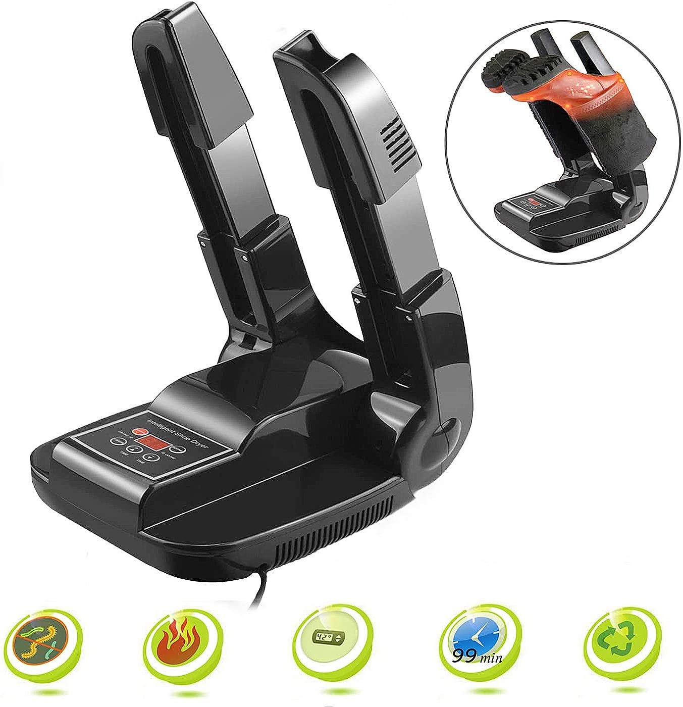 Electric Shoe Dryer Boot Dryer Foldable Shoes Heater Dryer Warmer Boots Footwear with UV Timer for drying Shoes Boots Gloves