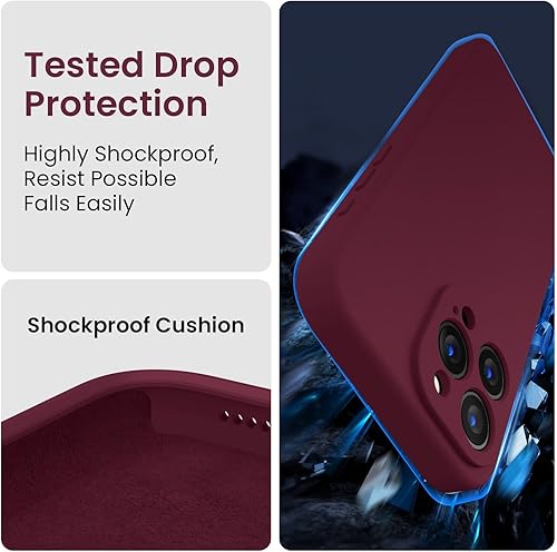 Miniatura 729 de FireNova Funda para iPhone 14 Pro, funda de silicona mejorada [protección de cámara] con [2 protectores de pantalla], forro interior de microfibra